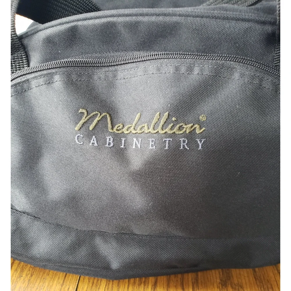Lands End Medallion Cabinetry Branded Large Handle Black Duffel Bag Gym Bag